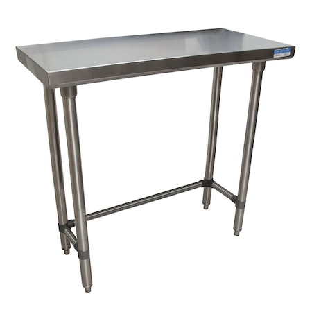 Bk Resources Stainless Steel Work Table Flat Top With Open Base 36"Wx18"D VTTOB-1836